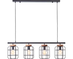 Brilliant Gwen - Hanglamp - E27 max 4x40W - Zwart/Hout