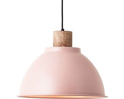 Brilliant hanglamp Erena 38cm lichtroze metaal/hout 1x A60, E27, 60W, geschikt voor een standaard gloeilamp (niet meegeleverd)