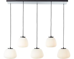 Brilliant Hanglamp Kaizen 5-lichts zwart met wit - 60156/76