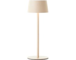 Brilliant Jona - Buiten tafellamp - LED 2W - Ø 9 cm - 170 lm - 3000K - 3-steps dimbaar - USB Oplaadbaar - IP44 - Beige