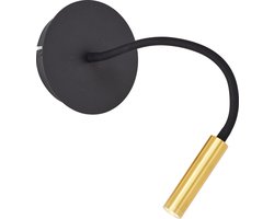 Brilliant Jutta - Wandlamp - LED 4.1W met flexibele arm en schakelaar - Zwart/Goud