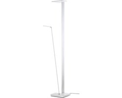 BRILLIANT lamp 90 graden LED vloerlamp 1-lichts alu | 1x 23,6W LED geïntegreerd (SMD), (2690lm, 3000K) | Schaal A ++ tot E | Met dimmer