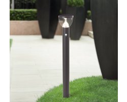BRILLIANT LED buitenvloerlamp, solar, 92 cm, 430 lm, 3000 K, roestvrij staal, zwart