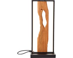 Brilliant LED tafellamp 50cm Brilliant tafellamp LED tafellamp zwart/hout, aluminium/metaal/hout, decoratieve lamp hout met snoer, decoratieve tafellamp, moderne lamp, houten bureaulamp, 1x LED geïntegreerd