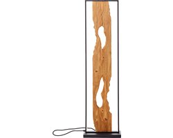 Brilliant LED vloerlamp 120cm vloerlamp hout / zwart, LED hoeklamp aluminium/metaal/hout, lamp woonkamer vloerlamp moderne vloerlamp 1x LED geïntegreerd, 20W, houten lamp, LED hoeklamp