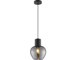 Brilliant Ligari - Hanglamp - ø 23 cm - E27 max 1x20W - Zwart/Smoke
