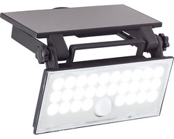 Brilliant Luton - Buiten wandlamp - LED 6W - Solar - 1000 lm - 4100K - Draaibaar - Sensor - IP65 - Zwart