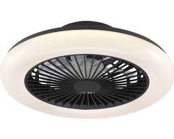 Brilliant Montero - Plafondventilator - LED 20W - CCT - 2700K-6500K - Dimbaar - Afstandsbediening - Zwart