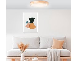 Brilliant Moreen LED plafondlamp 34cm hout, hout/kunststof/metaal, 1x 14W LED geïntegreerd, (lichtstroom: 1300lm, lichtkleur: 3000-4500K)
