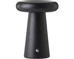 Brilliant Muffin - Buiten tafellamp - LED 6W - Ø 14 cm - 400 lm - 3000K - 3-steps dimbaar - USB oplaadbaar - IP44 - Zwart