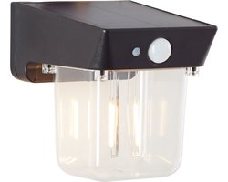 Brilliant Parson - Buiten wandlamp - LED 2W - Solar - 240 lm - 2700K - Sensor - IP44 - Zwart