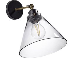 Brilliant RONALD - Wandlamp - Transparant;Zwart