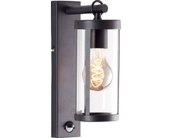Brilliant Sidney - Buiten wandlamp - met sensor - E27 1 x 20W - IP44 - zwart