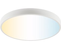 Brilliant Slimline - Plafondlamp - Ø 49 cm - LED 20W - CCT - 3000K-6500K - Dimbaar - Nachtlicht - Timer - Afstandsbediening - Wit