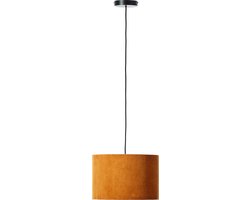 Brilliant Tony - Hanglamp - E27 max 1x25W - Ribstof - Oranje