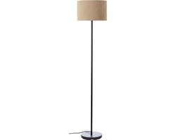 Brilliant Tony - Vloerlamp - E27 max 1x25W - Ribstof - Grijs/Zwart