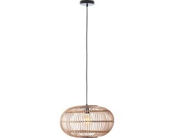 Brilliant Woodball - Hanglamp - E27 - max 1x60W - Zwart/Rotan