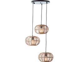 Brilliant Woodball - Hanglamp - E27 max 3x60W - Rotan