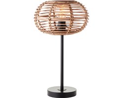 Brilliant Woodball - Tafellamp - E27 - max 1x40W - Zwart/Rotan