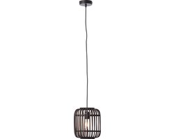 Brilliant Woodrow - Hanglamp - E27 max 1x60W - Hout/Zwart