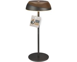 BRILONER Alusta - Tafellamp oplaadbaar - dimbaar met touchfunctie - German Design Award Winner 2026 - IP44 spatwaterdicht - warmwit licht - Ø14 x 32 cm - antraciet brons metallic
