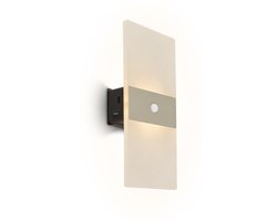 BRILONER Aura – Wandlamp Oplaadbaar met Sensor – zonder stroom & boren – warm wit licht – nikkel – zelfklevend – 22cm