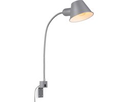 BRILONER bedlamp leeslamp wandlamp flexibel 1xE27 10W zilver tuimelschakelaar