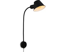 BRILONER Bedlamp wandlamp draaibare leeslamp excl. 1xE27 10W zwart slaapkamer
