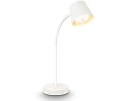 BRILONER Biwo - Oplaadbare Tafellamp - draaibaar - snoerloze lamp - dimbaar - warm wit licht - 38.5 x 13 x 23 cm - wit