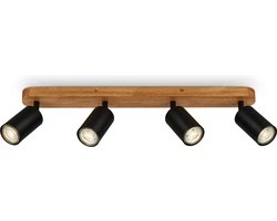 BRILONER - Ceiling lamp ceiling light vintage industrial 4xGU10 9W black wood