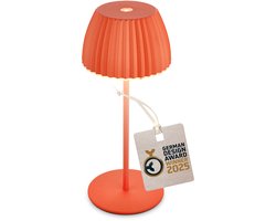 BRILONER Champ mini - Oplaadbare Mini Tafellamp - snoerloze lamp - met touch dimbaar - voor binnen en buiten - german design award winner 2025 - oranje - Ø8,5 x 20cm