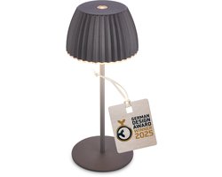 BRILONER Champ mini - Tafellamp oplaadbaar - snoerloze lamp - met touch dimbaar - voor binnen en buiten - german design award winner 2025 - antraciet - Ø8,5 x 20cm