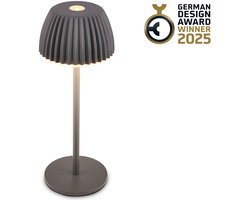 BRILONER Champ nano - Oplaadbare Tafellamp - snoerloze lamp - met touch dimbaar - voor binnen en buiten - german design award winner 2025 - antraciet - Ø6 x 15,5 cm