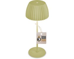 BRILONER Champ - Oplaadbare Tafellamp - snoerloze lamp - met touch dimbaar - voor binnen en buiten - german design award winner 2025 - limoengroen - Ø14,5 x 36,5 cm