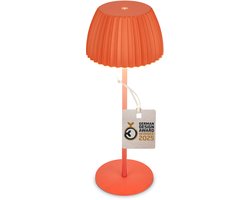 BRILONER Champ - Oplaadbare Tafellamp - snoerloze lamp - met touch dimbaar - voor binnen en buiten - german design award winner 2025 - oranje - Ø14,5 x 36,5 cm