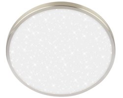 BRILONER Competo - LED Plafondlamp - sterrenhemel effect - nikkel - melkachtig lichtoppervlak - neutraalwit licht - Ø24cm