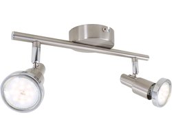 BRILONER COOL - Plafondlamp - warm wit licht 3.000K - 250Lm - GU10 fitting - opbouwspots - spots draaibaar en zwenbaar - metaal - mat nikkel