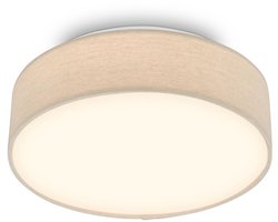 BRILONER Duck - LED Plafondlamp met stoffen kap - warm wit licht - woonkamer verlichting - 16W - Ø30 - beige