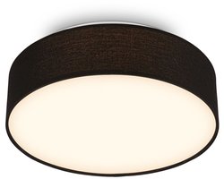 BRILONER Duck - LED Plafondlamp met stoffen kap - warm wit licht - woonkamer verlichting - 16W - Ø30 - zwart