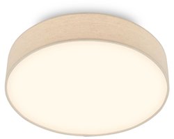 BRILONER Duck - LED Plafondlamp met stoffen kap - warm wit licht - woonkamer verlichting - 24W - Ø38 - beige