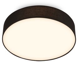 BRILONER Duck - LED Plafondlamp met stoffen kap - warm wit licht - woonkamer verlichting - 24W - Ø38 - zwart