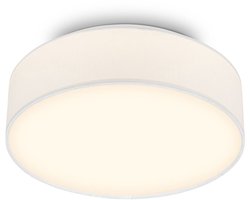 BRILONER Duck - Plafondlamp met stoffen kap - warm wit licht - woonkamer verlichting - 16W - Ø30 - wit