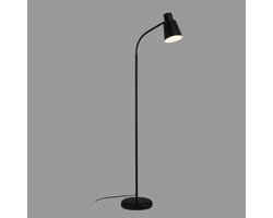 BRILONER Ekko - Vloerlamp - woonkamer staande lamp - leeslamp - industrieel - metaal - E27 fitting - zwart - 128cm