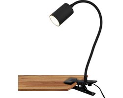 BRILONER Fleks – Bureaulamp – klemlamp met snoerschakelaar – warm wit licht – 40x10x6,5 cm - zwart