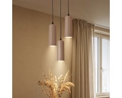 BRILONER Ida - Hanglamp eetkamer - in hoogte verstelbaar - GU10 fitting - beige - woonkamer | slaapkamer | eetkamer lamp