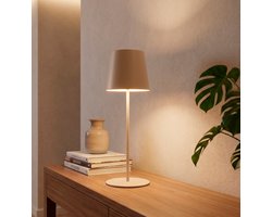 BRILONER Kiki - Oplaadbare Tafellamp - dimbaar - voor binnen en buiten - in hoogte verstelbaar - 36cm x 10,5 cm - beige