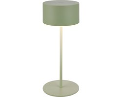 BRILONER Kira - Tafellamp oplaadbaar - dimbaar - met touchfunctie - warm wit licht - binnen en buiten - in hoogte verstelbaar - Ø8 x 19 cm - saliegroen