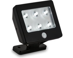 BRILONER Kollig - LED Wandlamp oplaadbaar - op batterijen - met sensor - buitenverlichting met bewegingssensor - 12 cm - IP54 - 6.500K - zwart
