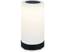 BRILONER - LAMA - LED Tafellamp Batterij - Dimbaar - Glazen LED Tafellamp - Draadloos - Aanraakfunctie - 3.300K - Warm Wit - Zwart - 245x125 mm (HxD)