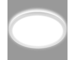 BRILONER - LED Badkamerverlichting - plafondlamp met achtergrondverlichting - plafonniére badkamer - IP44 - Ø29 cm - wit